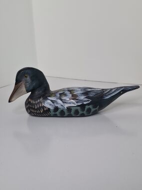 Vintage Wooden Duck Decoy Hand Painted Made in China 7" Blue-winged Teal drake